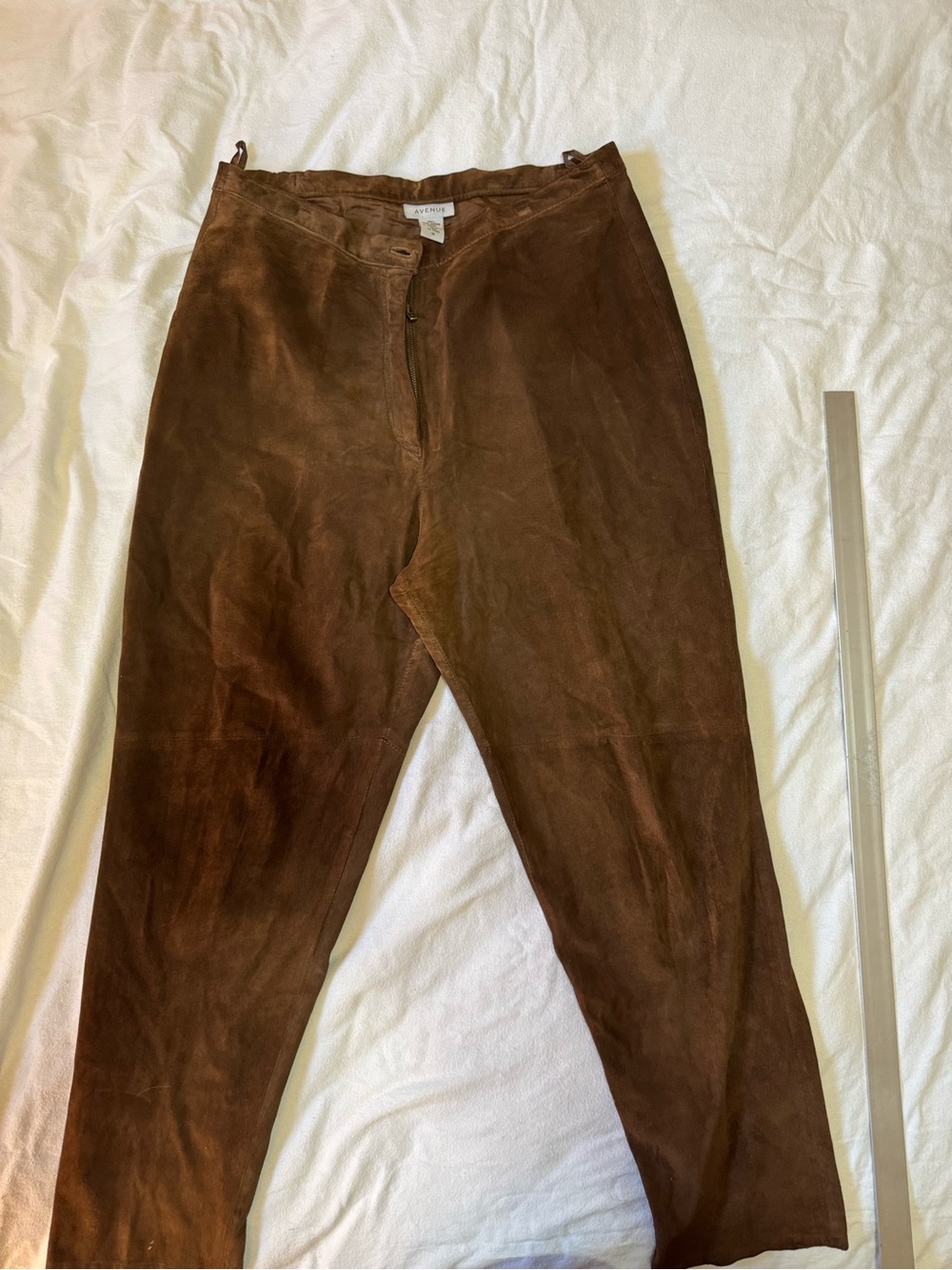 Vintage Avenue 100% Genuine Leather Brown Suede Pants Size 14